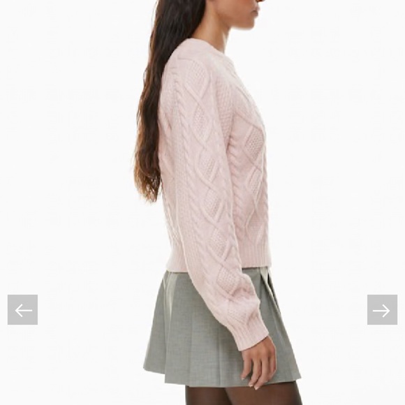 Aritzia Sunday Best Lima Sweater Merino wool cable-knit sweater Size medium - Picture 8 of 11